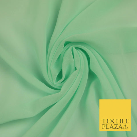 LIGHT MINT GREEN Premium Plain Dyed Chiffon Fine Soft Georgette Sheer Dress Fabric 5813