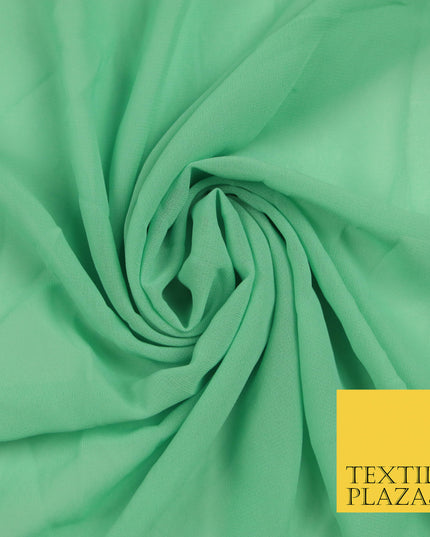 MINT GREEN Premium Plain Dyed Chiffon Fine Soft Georgette Sheer Dress Fabric 5814