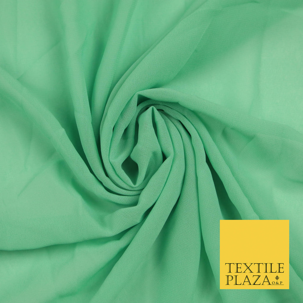 MINT GREEN Premium Plain Dyed Chiffon Fine Soft Georgette Sheer Dress Fabric 5814