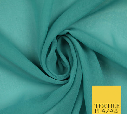 SEA GREEN BLUE Premium Plain Dyed Chiffon Fine Soft Georgette Sheer Dress Fabric 5816