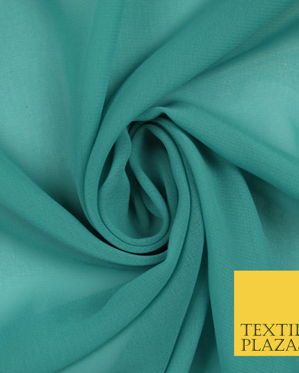 SEA GREEN BLUE Premium Plain Dyed Chiffon Fine Soft Georgette Sheer Dress Fabric 5816
