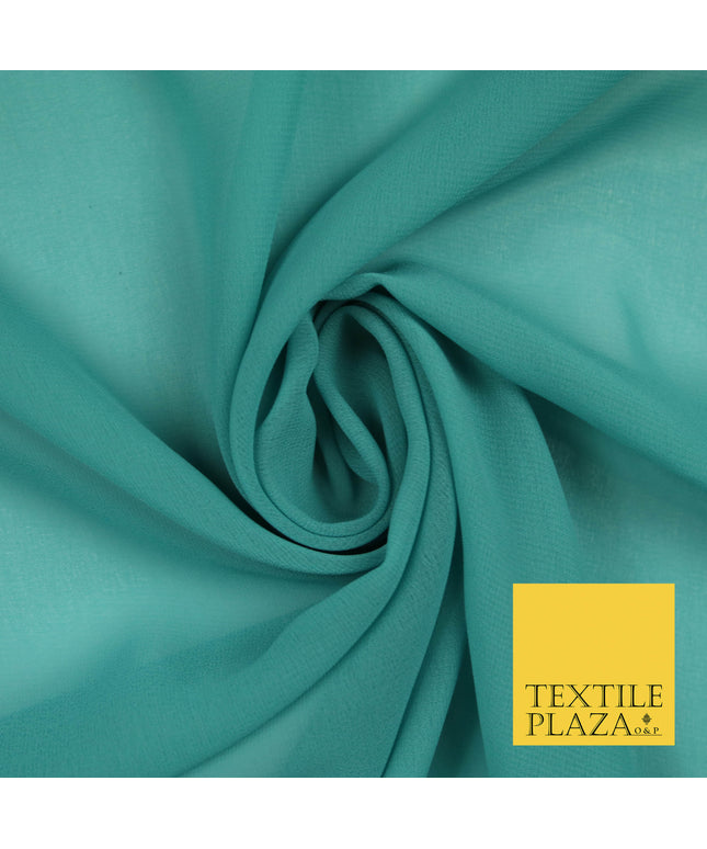 SEA GREEN BLUE Premium Plain Dyed Chiffon Fine Soft Georgette Sheer Dress Fabric 5816