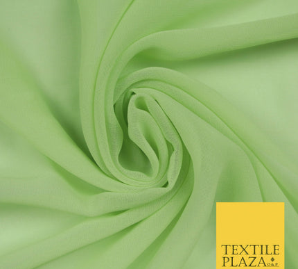 LIGHT LIME GREEN Premium Plain Dyed Chiffon Fine Soft Georgette Sheer Dress Fabric 5817