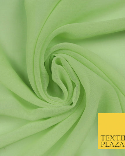 LIGHT LIME GREEN Premium Plain Dyed Chiffon Fine Soft Georgette Sheer Dress Fabric 5817