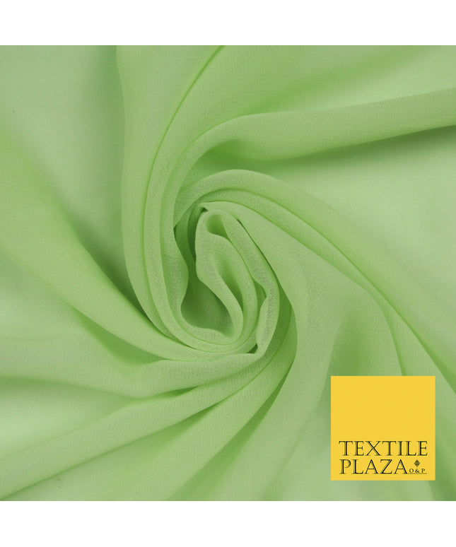 LIGHT LIME GREEN Premium Plain Dyed Chiffon Fine Soft Georgette Sheer Dress Fabric 5817