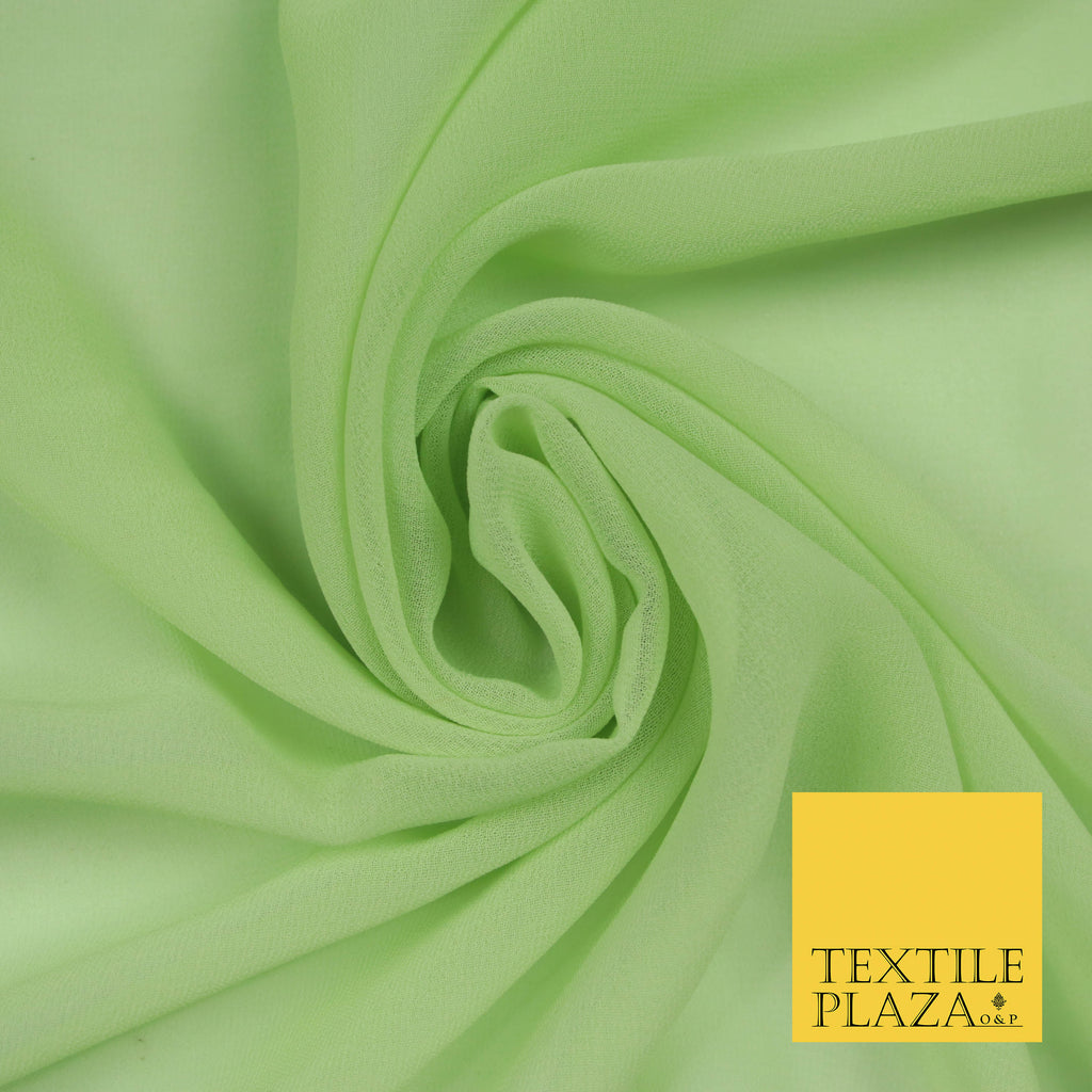 LIGHT LIME GREEN Premium Plain Dyed Chiffon Fine Soft Georgette Sheer Dress Fabric 5817