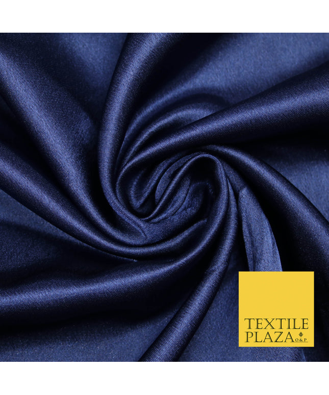 NAVY BLUE Plain Solid Crepe Back Satin Fabric Material Dress Bridal 58" 5863