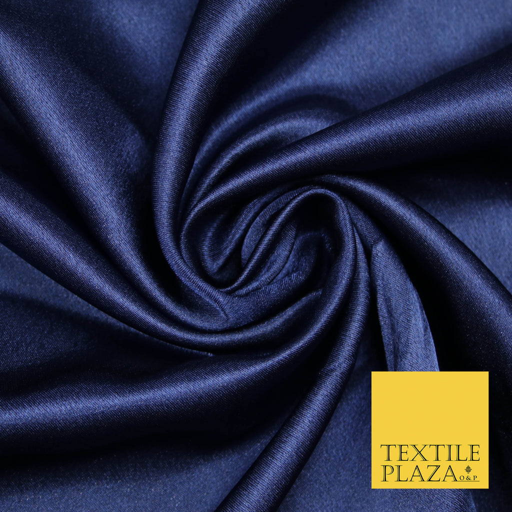 NAVY BLUE Plain Solid Crepe Back Satin Fabric Material Dress Bridal 58" 5863