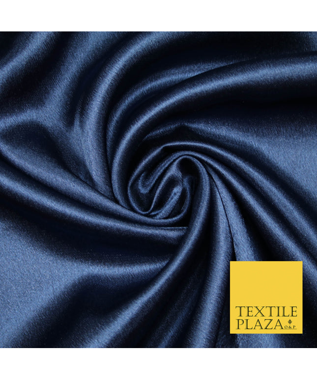 INK NAVY BLUE Plain Solid Crepe Back Satin Fabric Material Dress Bridal 58" 5864