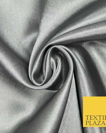 GREY Plain Solid Crepe Back Satin Fabric Material Dress Bridal 58" 5867