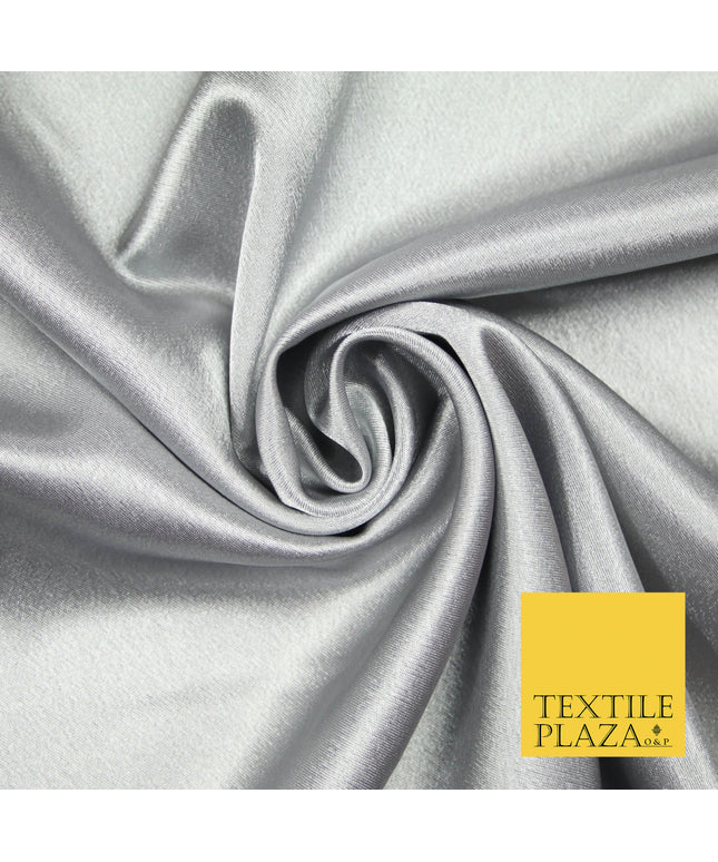 SILVER GREY Plain Solid Crepe Back Satin Fabric Material Dress Bridal 58" 5868