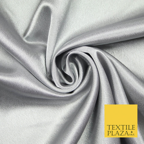 SILVER GREY Plain Solid Crepe Back Satin Fabric Material Dress Bridal 58" 5868
