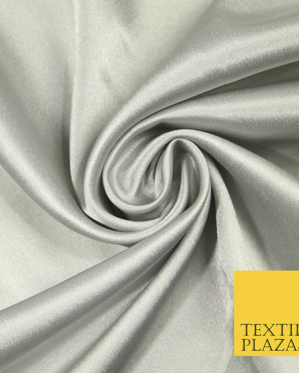 PALE SILVER GREY Plain Solid Crepe Back Satin Fabric Material Dress Bridal 58" 5870