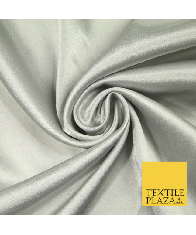 PALE SILVER GREY Plain Solid Crepe Back Satin Fabric Material Dress Bridal 58" 5870