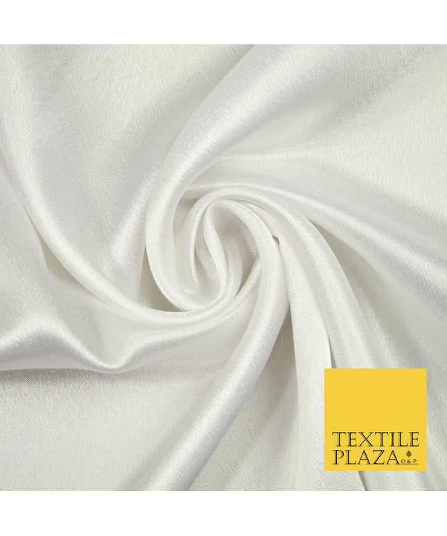 WHITE Plain Solid Crepe Back Satin Fabric Material Dress Bridal 58" 5871