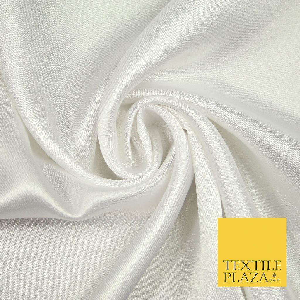 WHITE Plain Solid Crepe Back Satin Fabric Material Dress Bridal 58" 5871