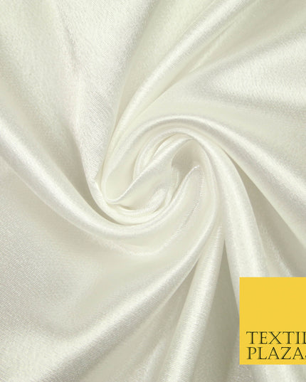 OFF-WHITE IVORY Plain Solid Crepe Back Satin Fabric Material Dress Bridal 58" 5872