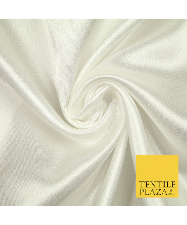 OFF-WHITE IVORY Plain Solid Crepe Back Satin Fabric Material Dress Bridal 58" 5872
