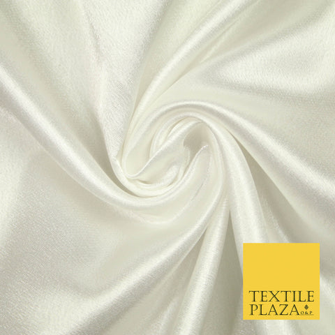 OFF-WHITE IVORY Plain Solid Crepe Back Satin Fabric Material Dress Bridal 58" 5872