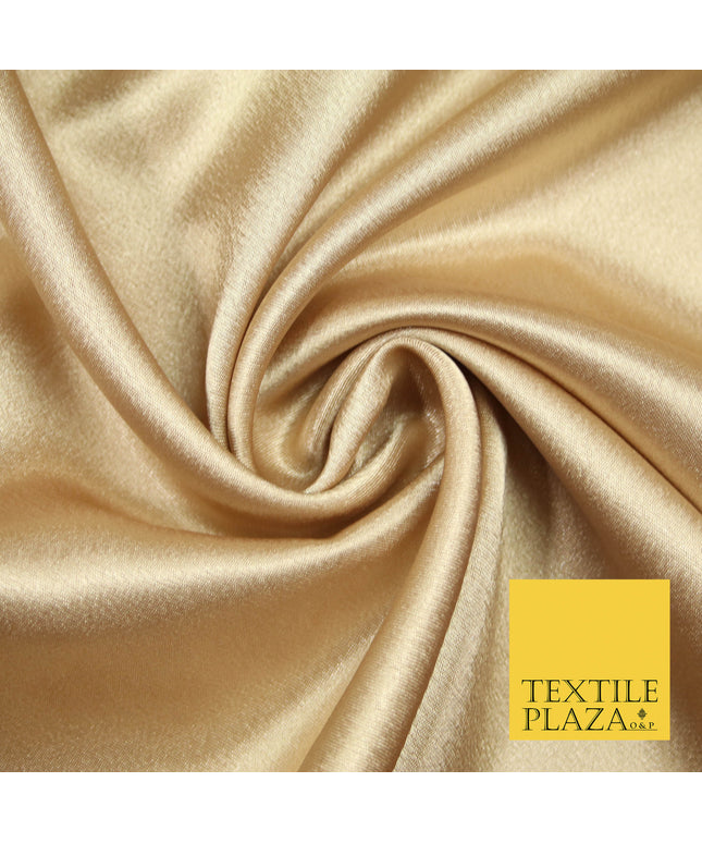 BEIGE GOLD Plain Solid Crepe Back Satin Fabric Material Dress Bridal 58" 5874