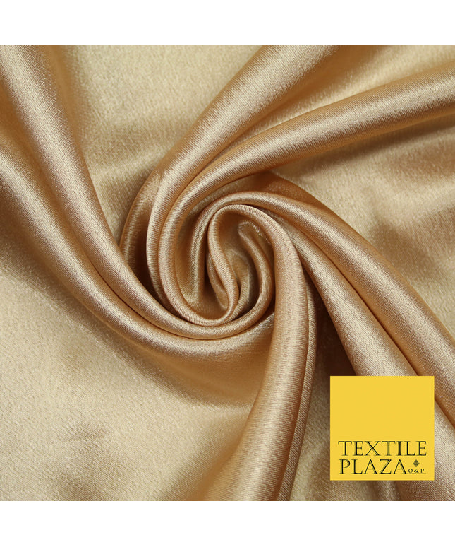 HAZELNUT TAN GOLD Plain Solid Crepe Back Satin Fabric Material Dress Bridal 58" 5875
