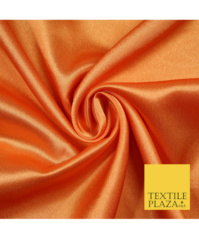 ORANGE Plain Solid Crepe Back Satin Fabric Material Dress Bridal 58" 5883