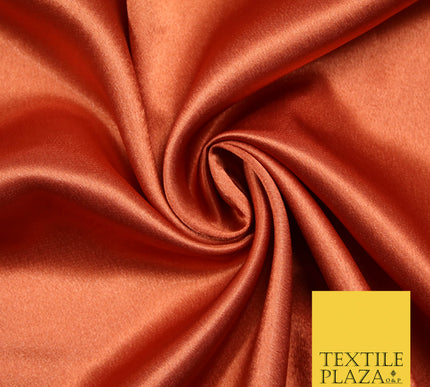 RUST TERRACOTTA Plain Solid Crepe Back Satin Fabric Material Dress Bridal 58" 5884