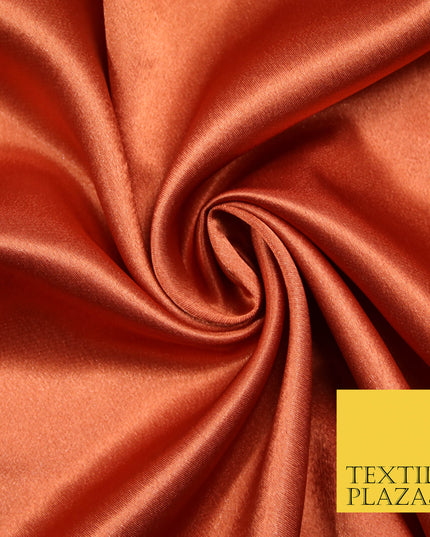 RUST TERRACOTTA Plain Solid Crepe Back Satin Fabric Material Dress Bridal 58" 5884