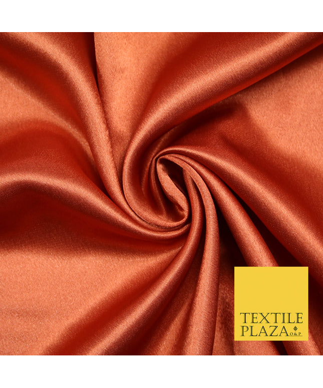 RUST TERRACOTTA Plain Solid Crepe Back Satin Fabric Material Dress Bridal 58" 5884