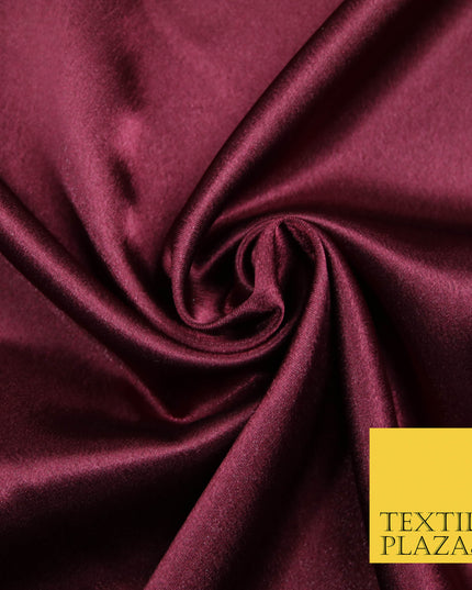 WINE BURGUNDY Plain Solid Crepe Back Satin Fabric Material Dress Bridal 58" 5890