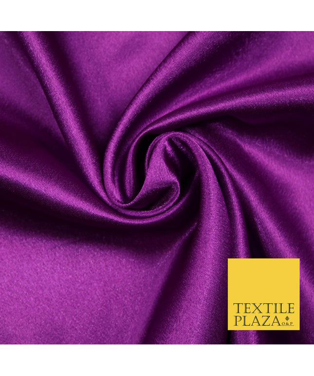 PURPLE MAGENTA Plain Solid Crepe Back Satin Fabric Material Dress Bridal 58" 5893