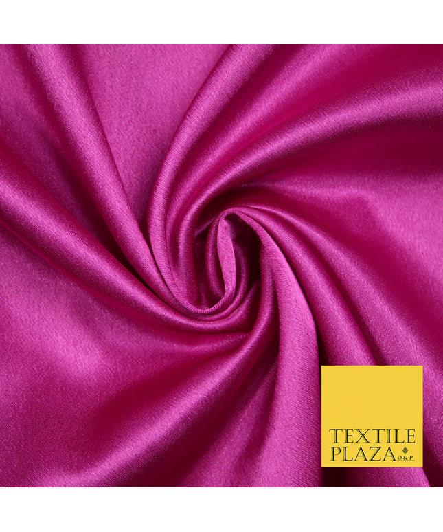 FUCHSIA PINK Plain Solid Crepe Back Satin Fabric Material Dress Bridal 58" 5894