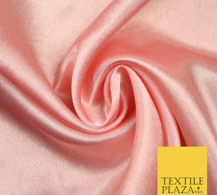 PINK PEACH Plain Solid Crepe Back Satin Fabric Material Dress Bridal 58" 5898