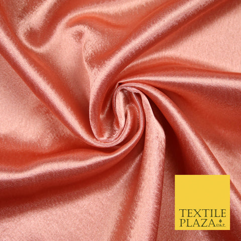 DARK PEACH Plain Solid Crepe Back Satin Fabric Material Dress Bridal 58" 5899