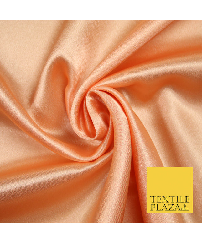 TANGERINE PEACH Plain Solid Crepe Back Satin Fabric Material Dress Bridal 58" 5900
