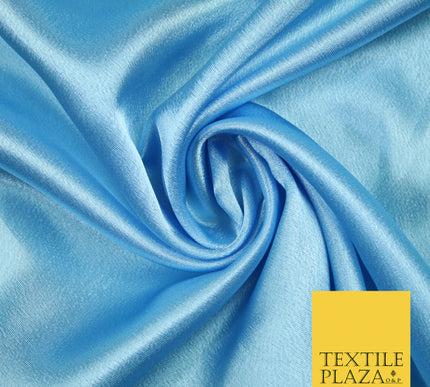 SKY BLUE Plain Solid Crepe Back Satin Fabric Material Dress Bridal 58" 5910