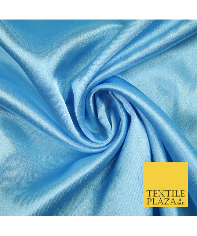 SKY BLUE Plain Solid Crepe Back Satin Fabric Material Dress Bridal 58" 5910