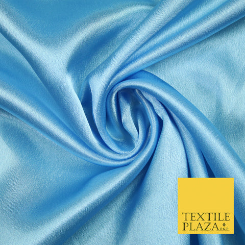 SKY BLUE Plain Solid Crepe Back Satin Fabric Material Dress Bridal 58" 5910