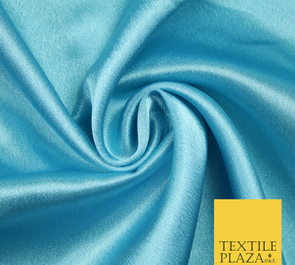 LIGHT TURQUOISE BLUE Plain Solid Crepe Back Satin Fabric Material Dress Bridal 58" 5911