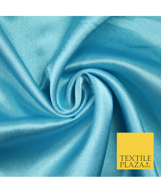 LIGHT TURQUOISE BLUE Plain Solid Crepe Back Satin Fabric Material Dress Bridal 58" 5911