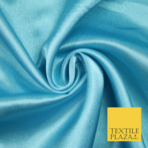LIGHT TURQUOISE BLUE Plain Solid Crepe Back Satin Fabric Material Dress Bridal 58" 5911