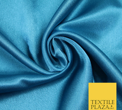 DARK TURQUOISE BLUE Plain Solid Crepe Back Satin Fabric Material Dress Bridal 58" 5912