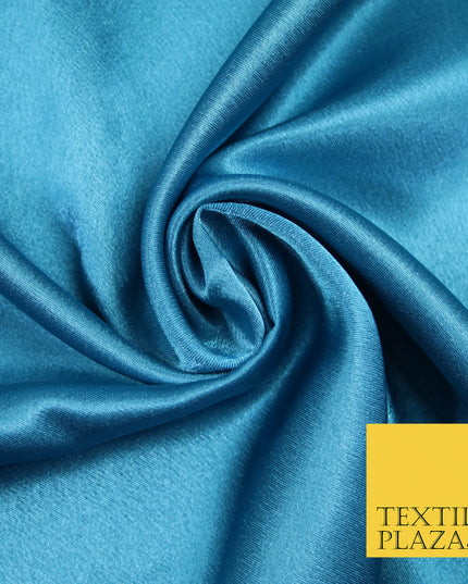 DARK TURQUOISE BLUE Plain Solid Crepe Back Satin Fabric Material Dress Bridal 58" 5912