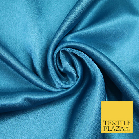 DARK TURQUOISE BLUE Plain Solid Crepe Back Satin Fabric Material Dress Bridal 58" 5912