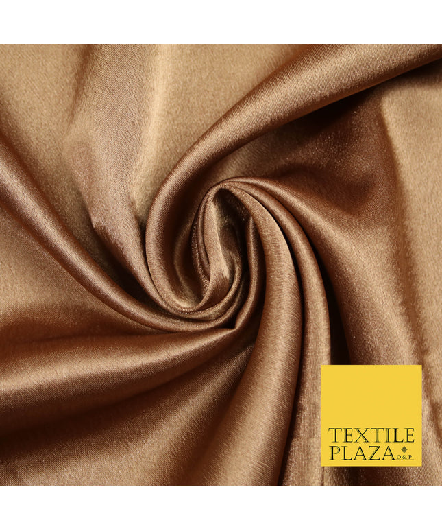 CHESTNUT BROWN Plain Solid Crepe Back Satin Fabric Material Dress Bridal 58" 5931