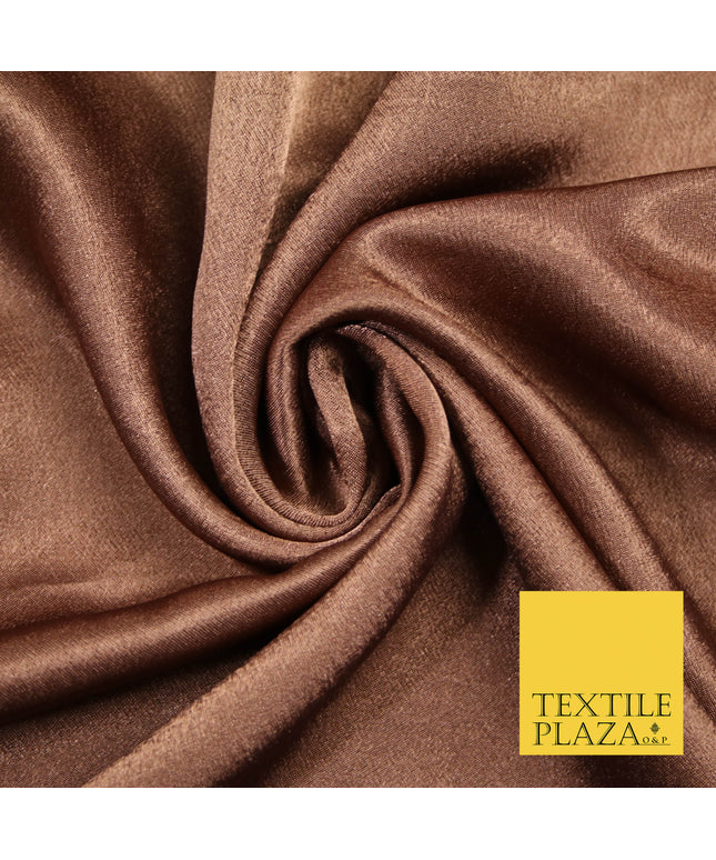 WALNUT BROWN Plain Solid Crepe Back Satin Fabric Material Dress Bridal 58" 5932