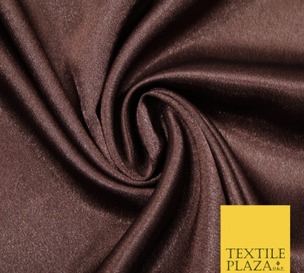 CHOCOLATE BROWN Plain Solid Crepe Back Satin Fabric Material Dress Bridal 58" 5933
