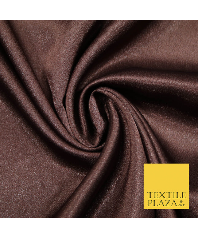CHOCOLATE BROWN Plain Solid Crepe Back Satin Fabric Material Dress Bridal 58" 5933