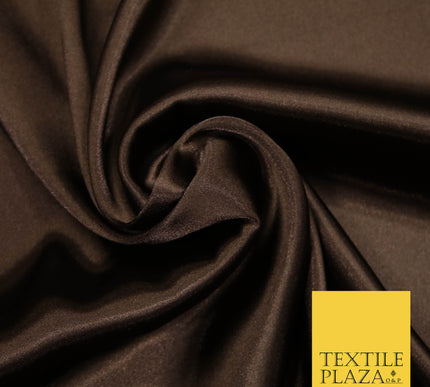 DARK BROWN Plain Solid Crepe Back Satin Fabric Material Dress Bridal 58" 5934