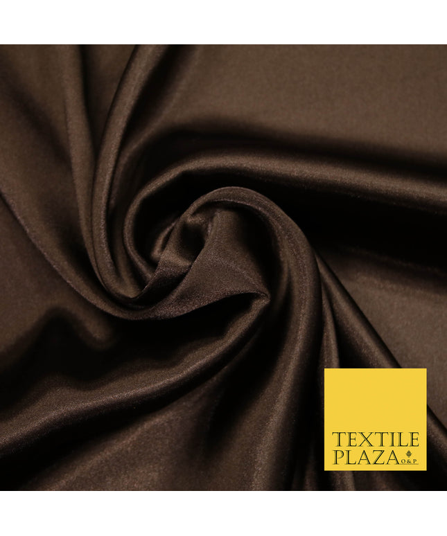 DARK BROWN Plain Solid Crepe Back Satin Fabric Material Dress Bridal 58" 5934